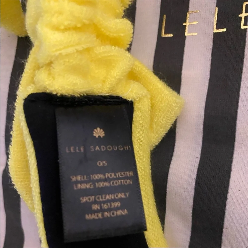 NWT Lele Sadoughi Bow Tie Visor with Dustbag Color: Lime Zest Yellow OS/One Size - Picture 5 of 14